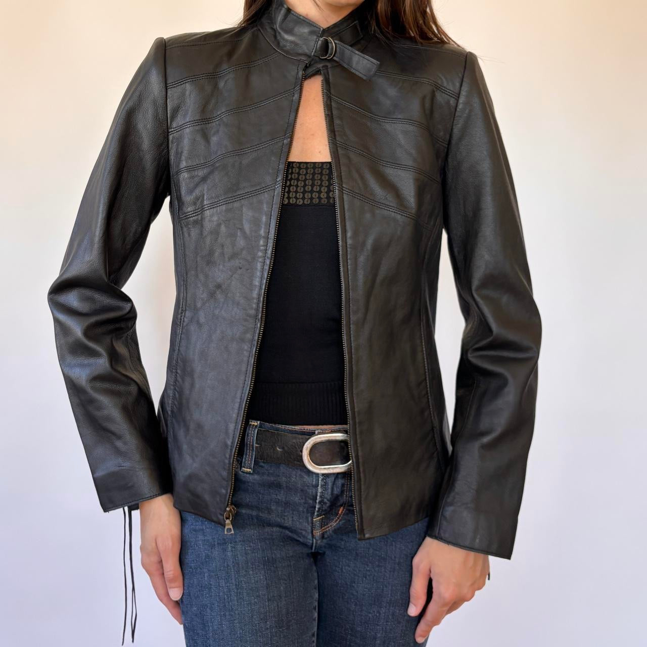 Italian Leather Moto Jacket (S)