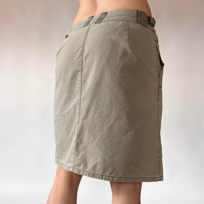 Y2K Cargo Zipper Midi Skirt (S)