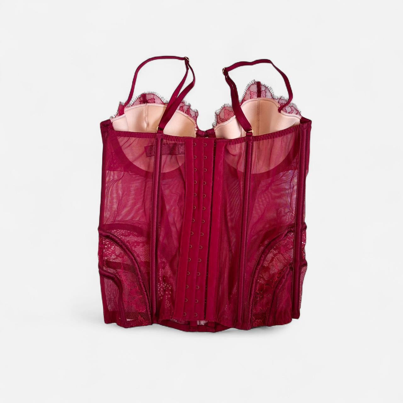 Victoria’s Secret Burgundy Lace Corset (34B)