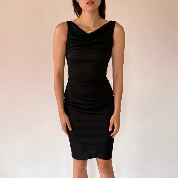 90s Noir Midi Dress (XS)