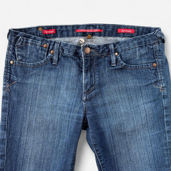 Y2K Low Rise Denim Bermuda Shorts (S/M)