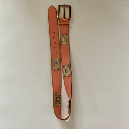 Coral Leather Belt - Medium