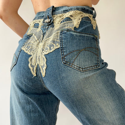 Y2K Butterfly Jeans (M)