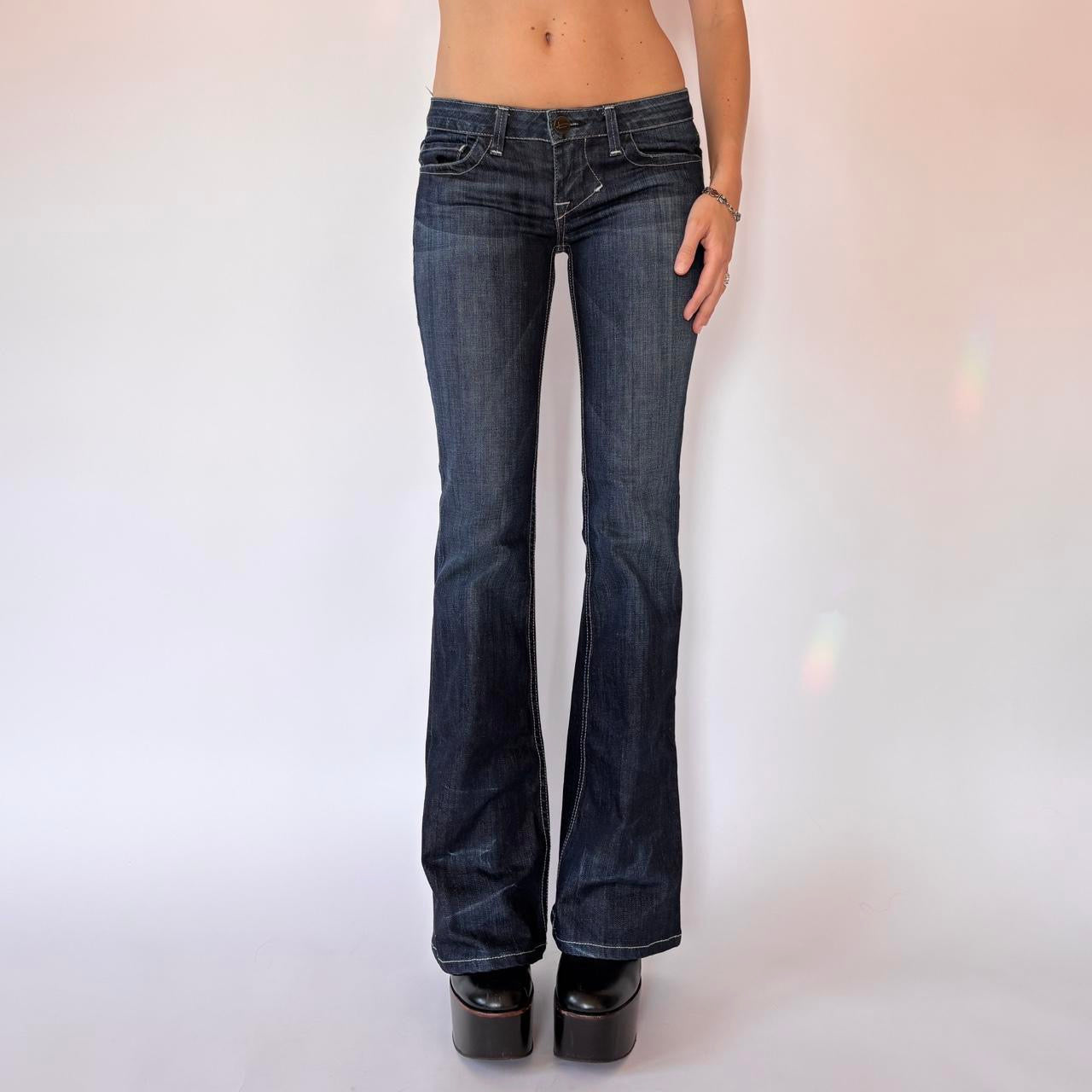 Y2K Dark Wash Low Rise Jeans (XXS/XS)