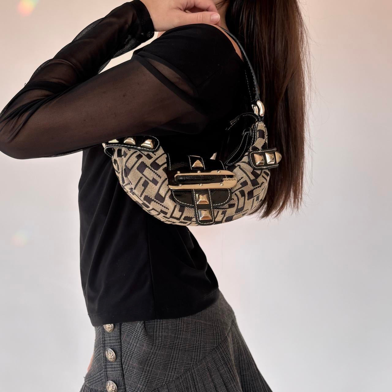 Y2K Guess Monogram Studded Bag