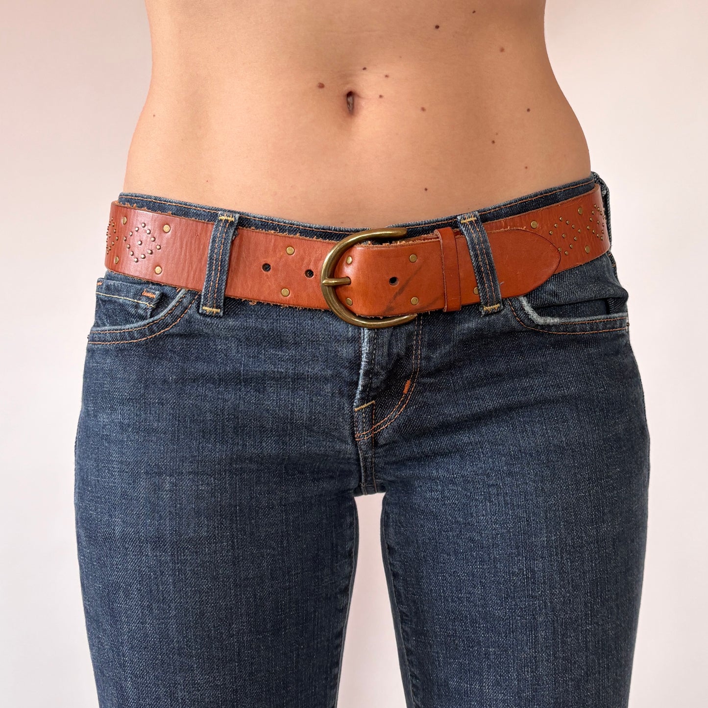 Ralph Lauren Studded Leather Belt (S)