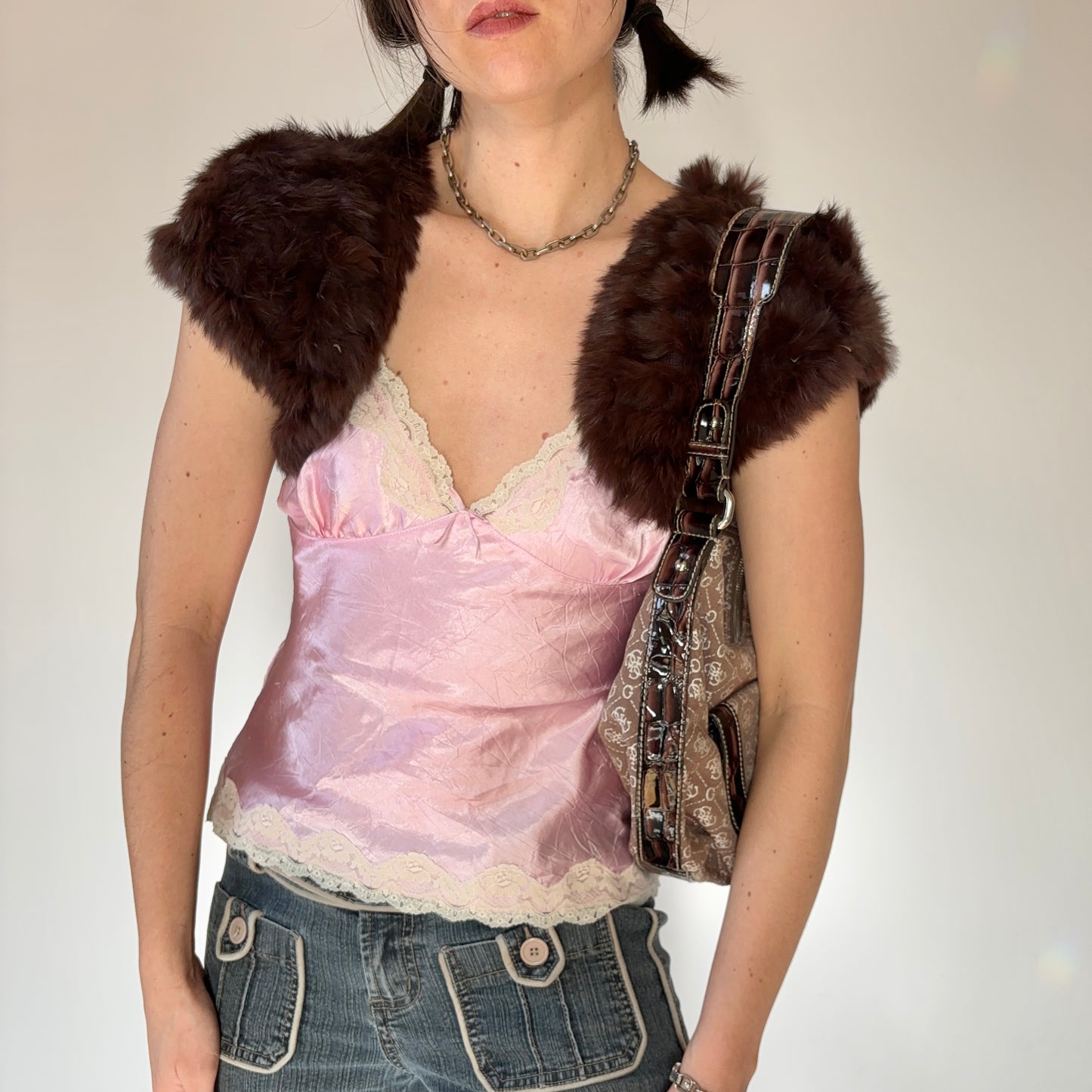 Y2K Rabbit Fur Shrug (S)