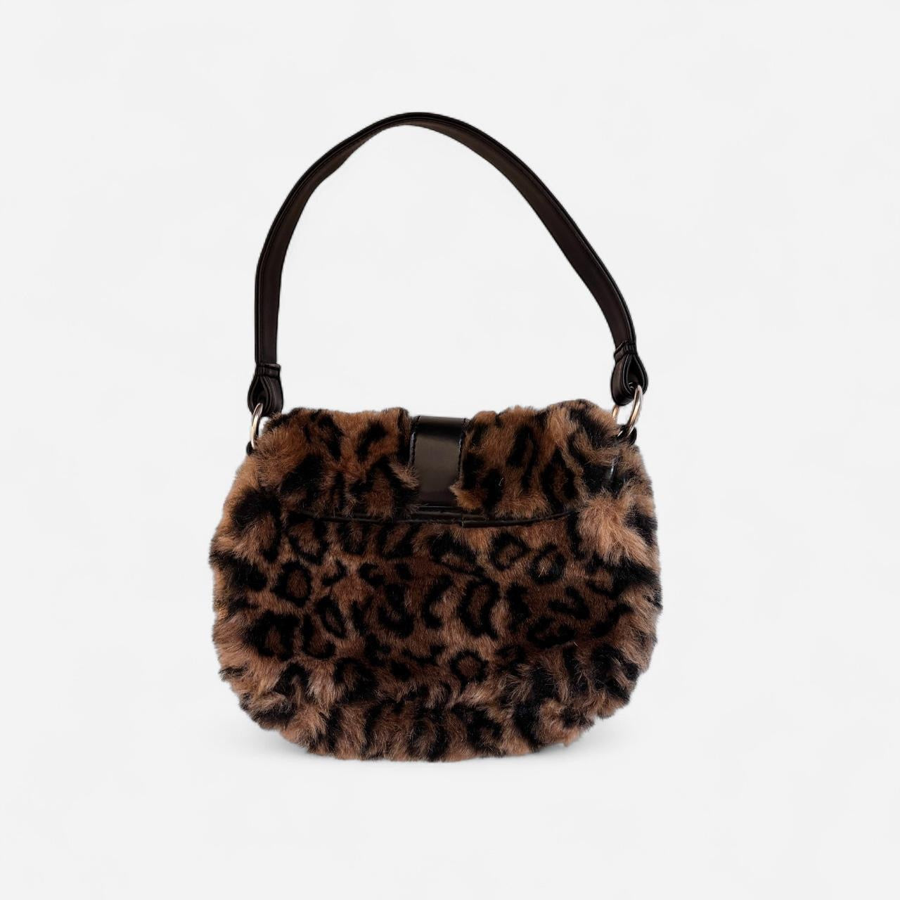 Y2K Furry Leopard Bag