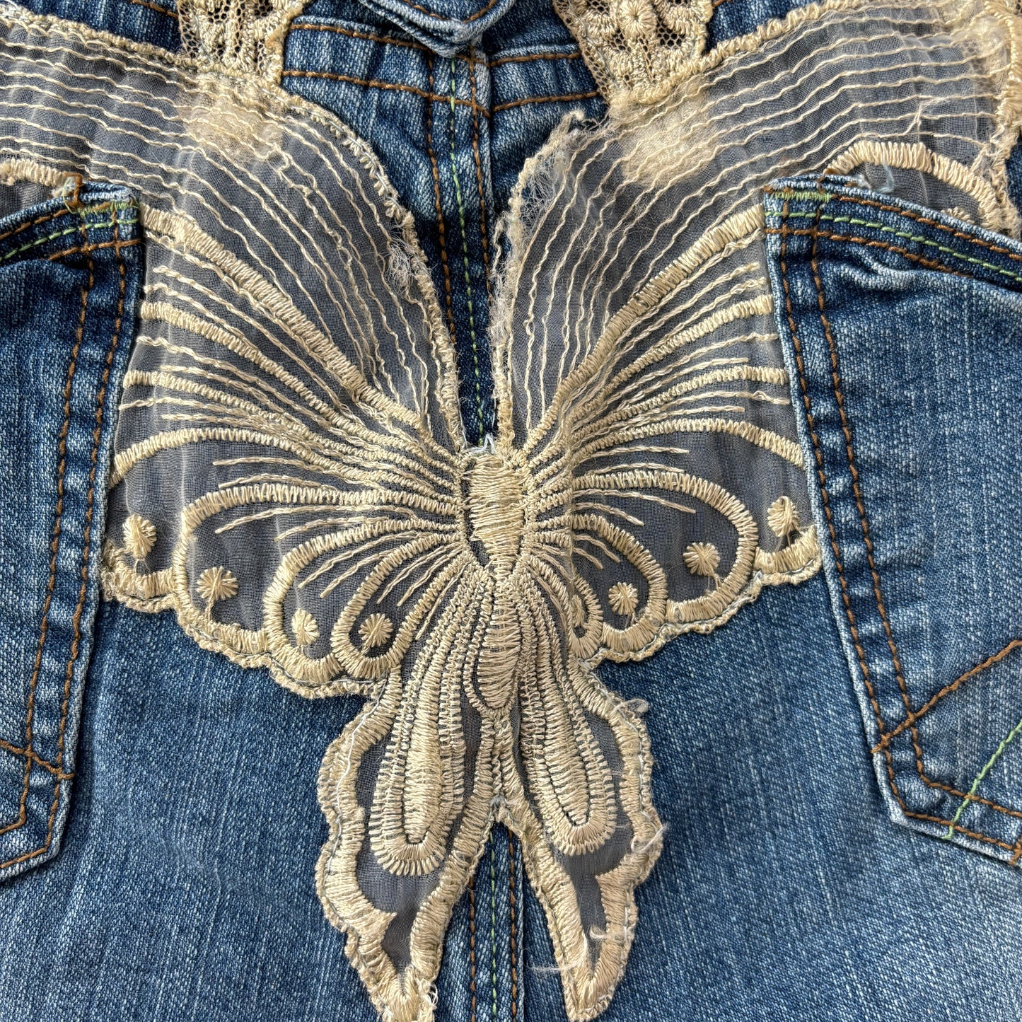 Y2K Butterfly Jeans (M)