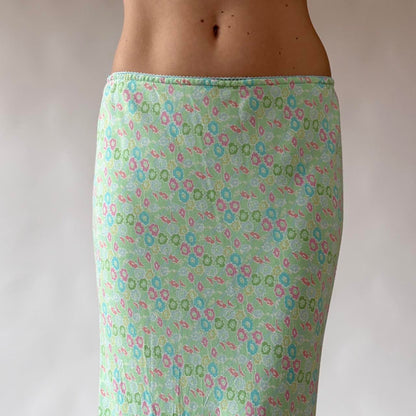 Y2K Floral Maxi Skirt (M)