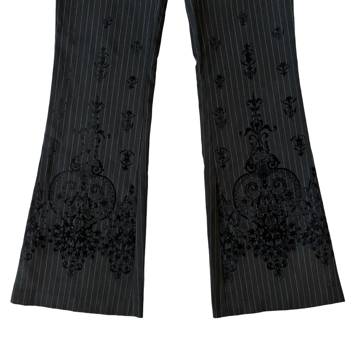 2000s Pinstripe Brocade Flares (XXS)