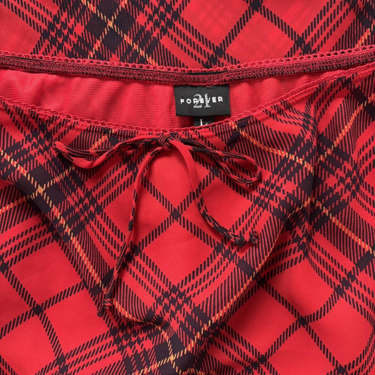 90s Plaid Pointed Hem Midi Skirt (S/M)