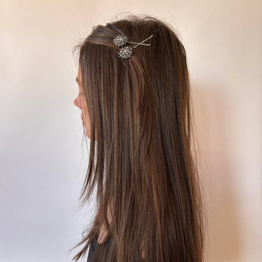 2000s Deadstock Rhinestone Hair Clips