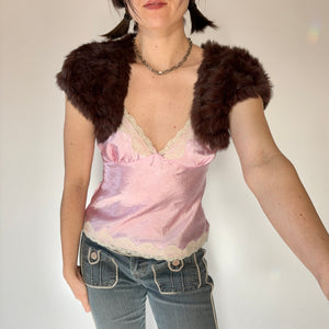 Y2K Rabbit Fur Shrug (S)