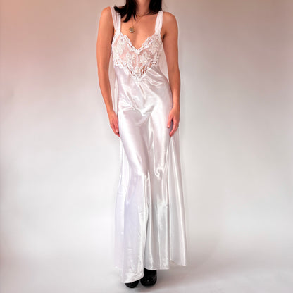 80s White Satin Slip (S)