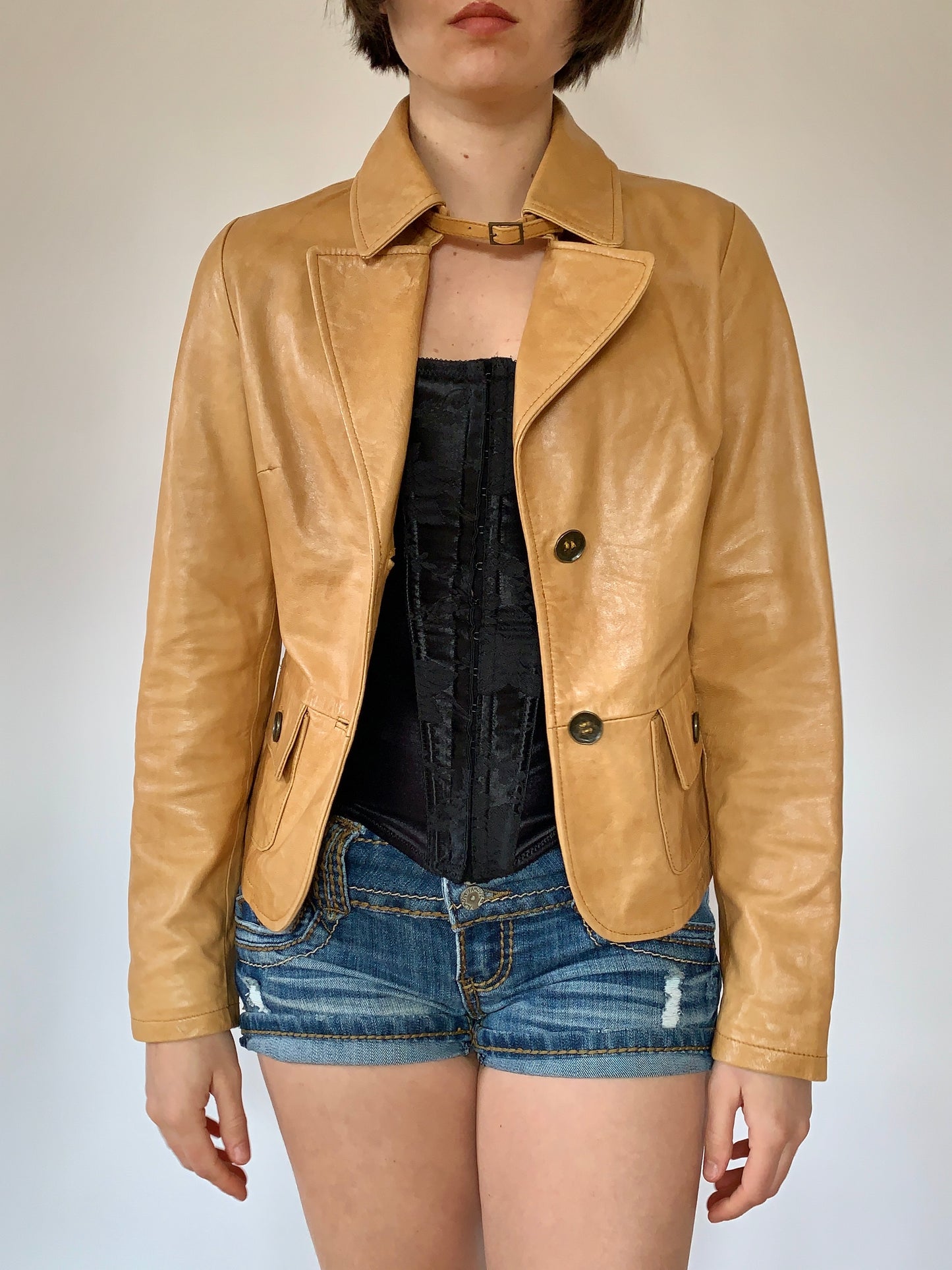 Italian Leather Blazer - S/M