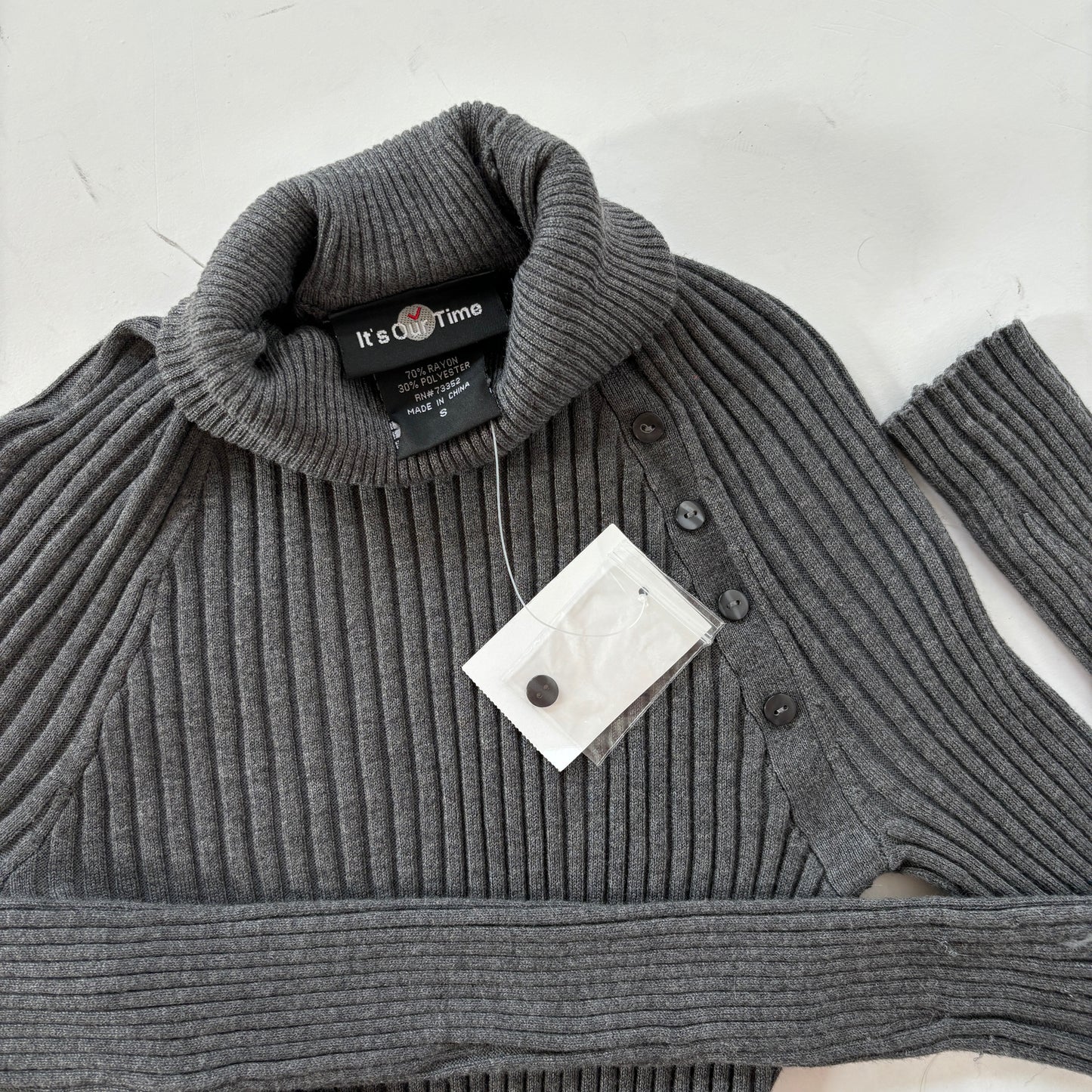 2000s Charcoal Ribbed Turtleneck (S)