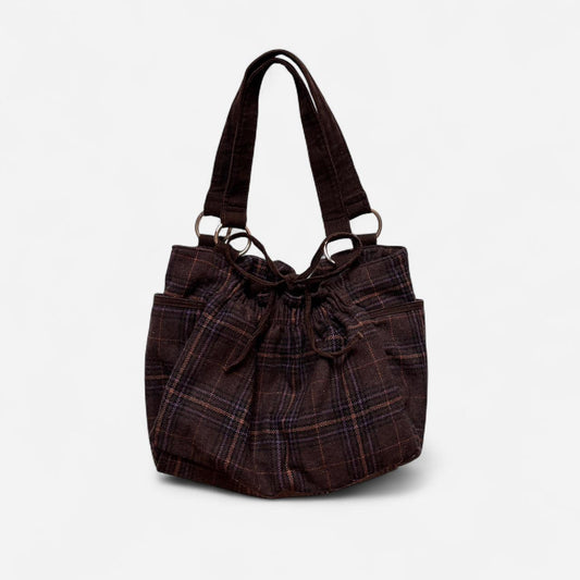 Y2K Brown Plaid Bag