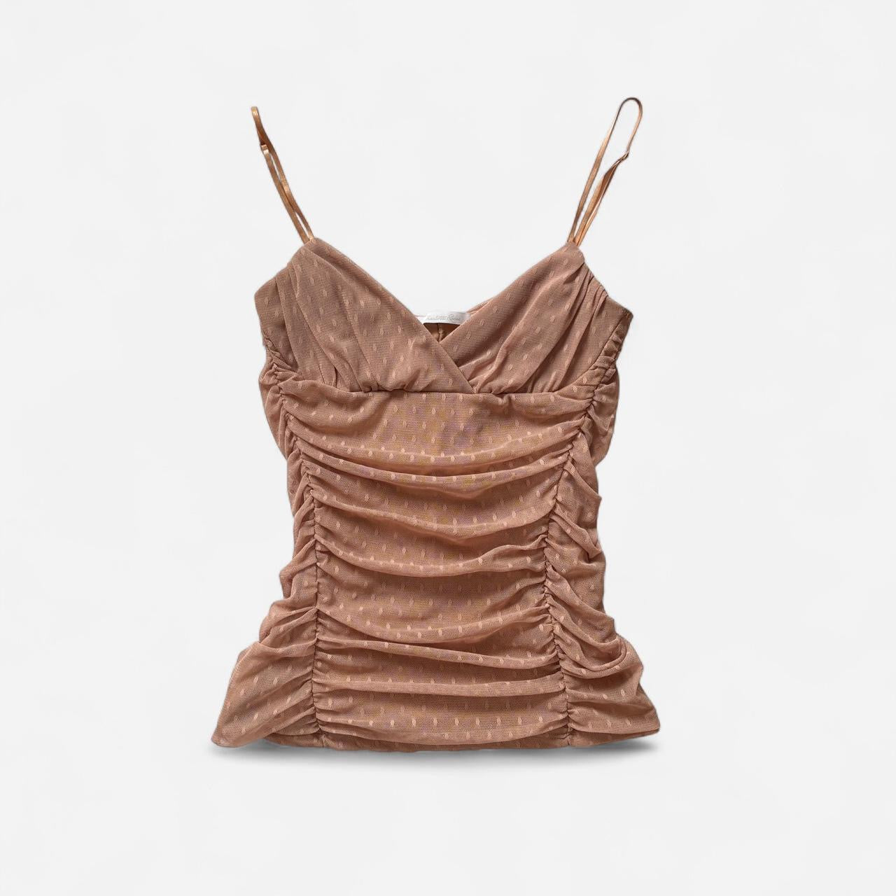 Charlotte Russe Nude Mesh Tank Top (M/L)