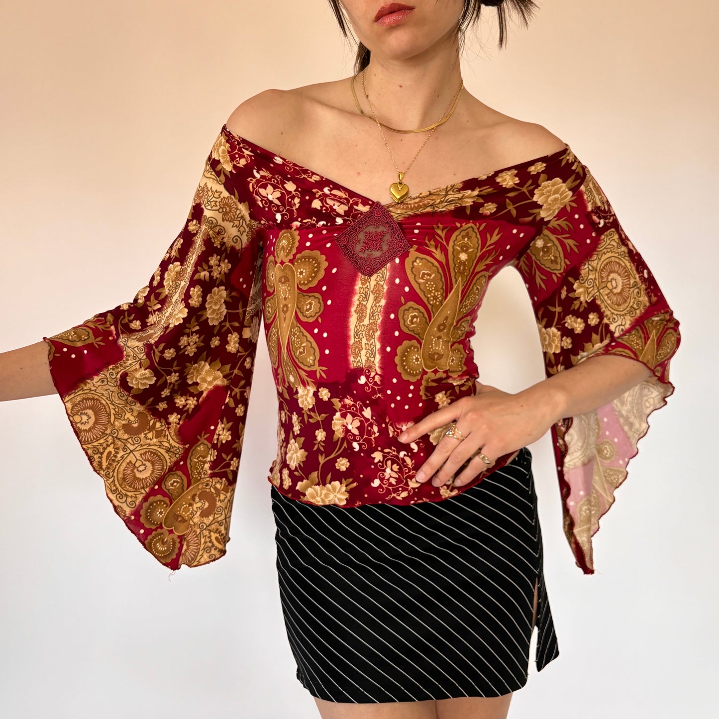 Y2K Angel Sleeve Top (XS/S)