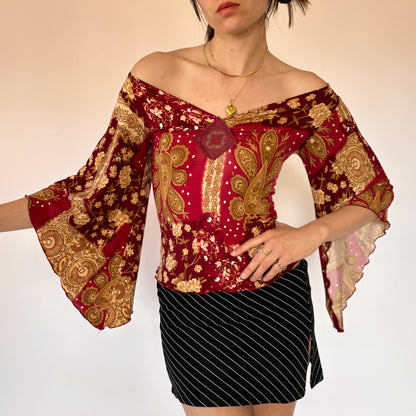 Y2K Angel Sleeve Top (XS/S)