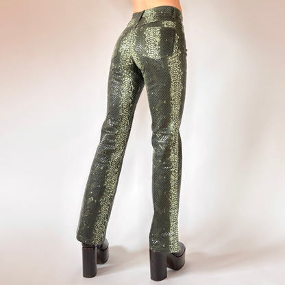Y2K Snakeskin Flares (XS)