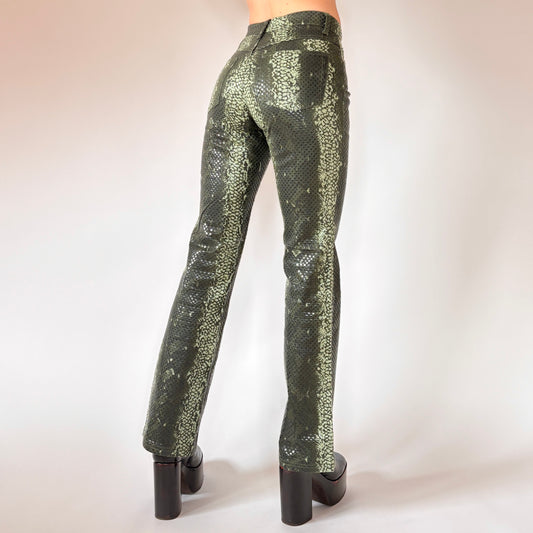 Y2K Snakeskin Flares (XS)