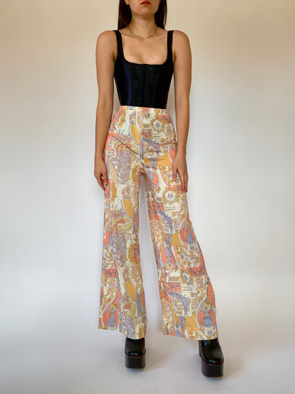 Vintage 1970s Novelty Print Pants (XS/S)