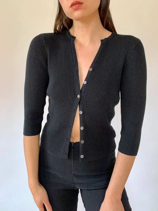 Vintage Ribbed Cardi - Small