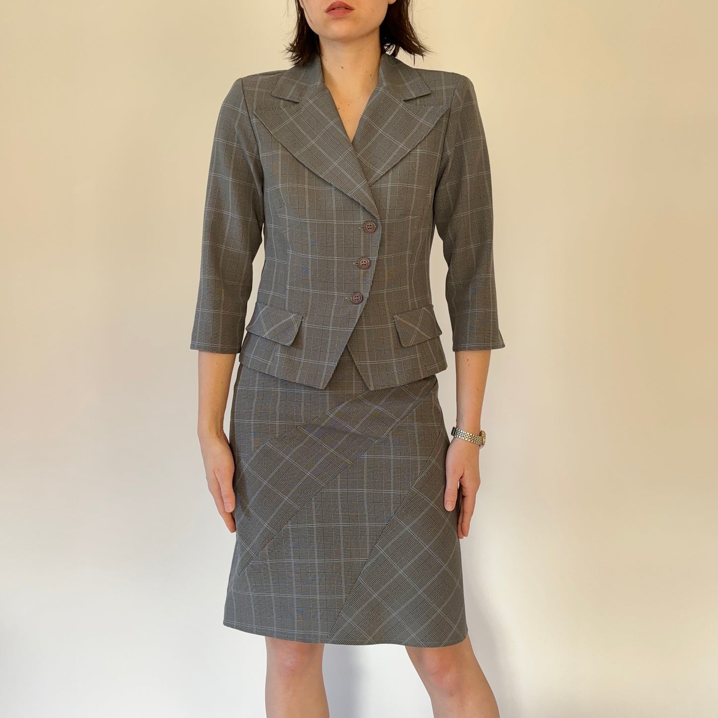 90s Two-Piece Skirt Suit (S)