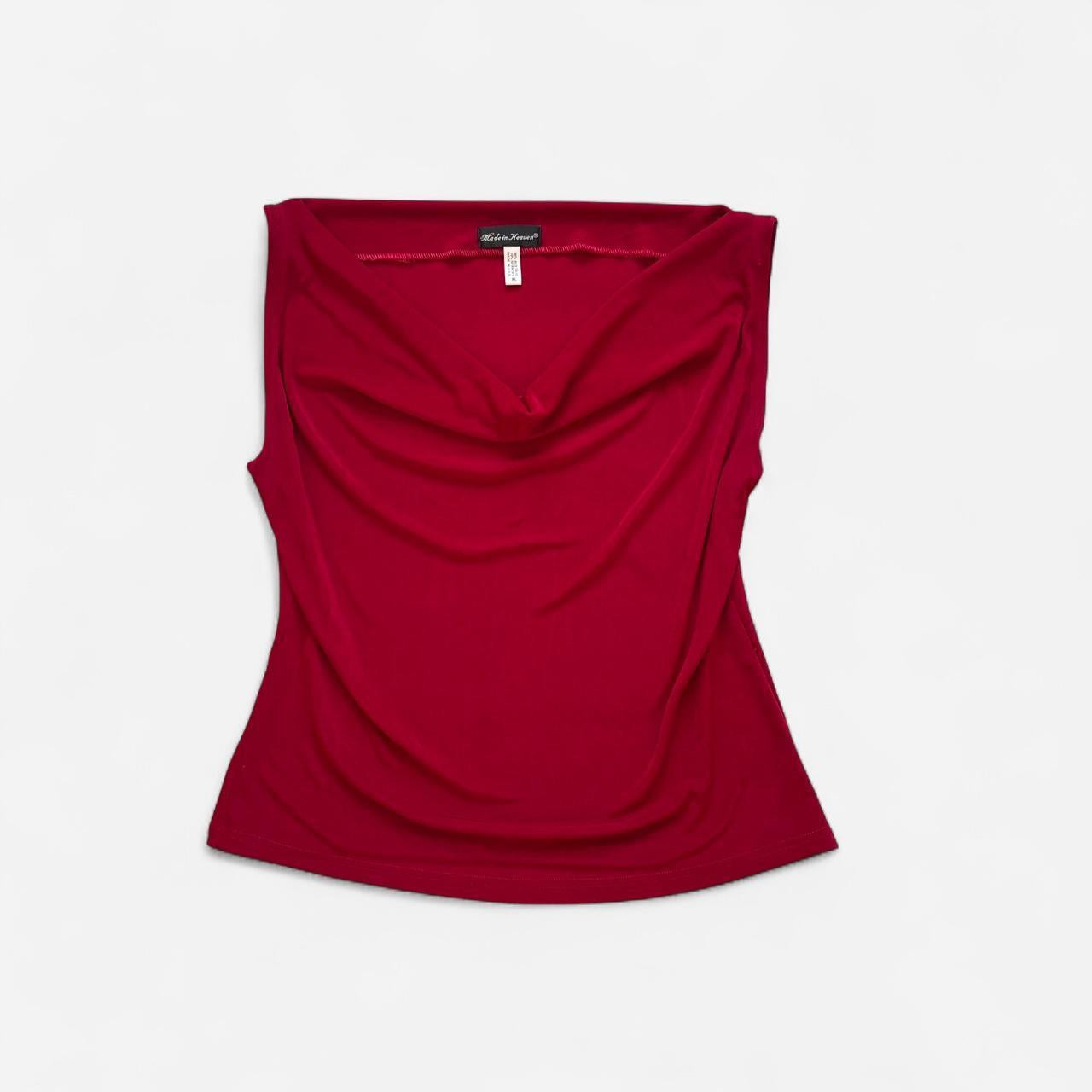 90s Slinky Cowl Neck Top (XL)