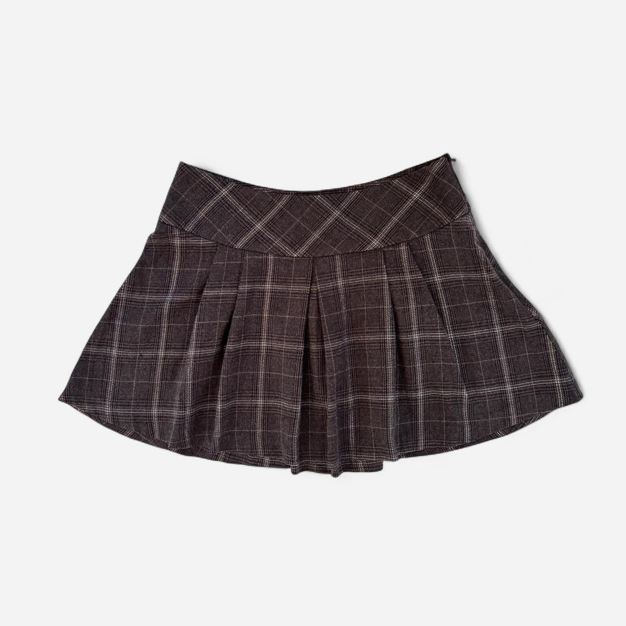 Y2K Pleated Plaid Mini Skirt (S)