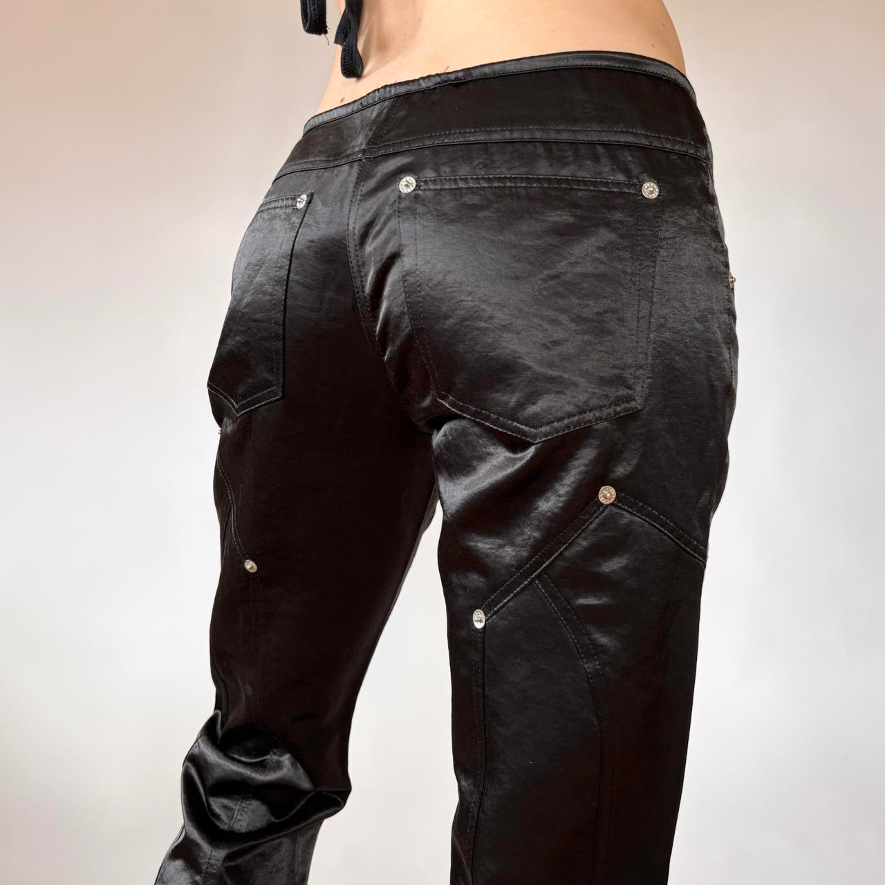 Y2K Low Rise Satin Pants (S)