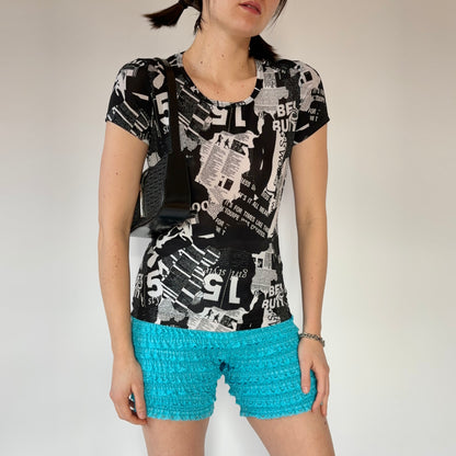 Vintage Aqua Ruffle Bloomers (S/M)