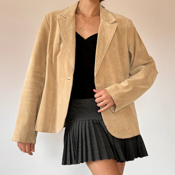 2000s Sand Suede Blazer (M/L)