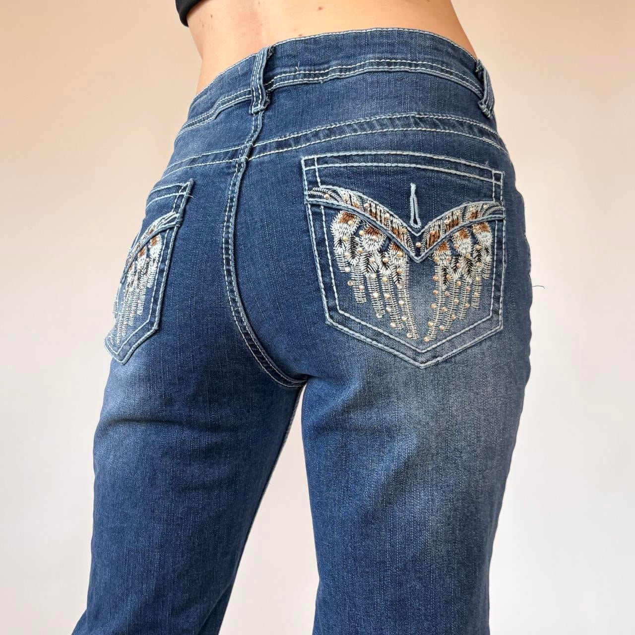 Y2K Embellished Pocket Jeans (M)