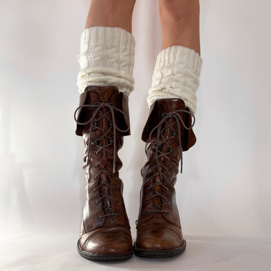Y2K Heeled Lace Up Boots (8.5)