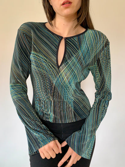 Y2K Geometric Blouse - Medium