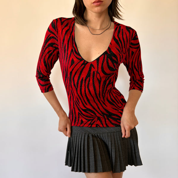 90s Slinky Tiger Top (M)