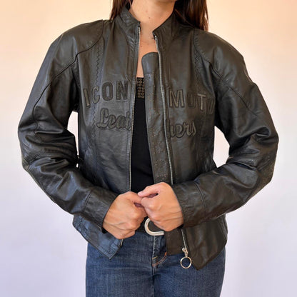 90s Bombshell Leather Moto Jacket (S)