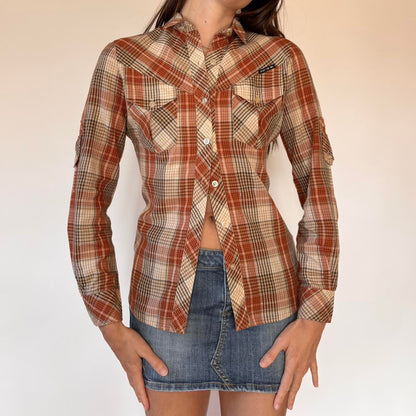 70s N’est Ce Pas Plaid Top (S)