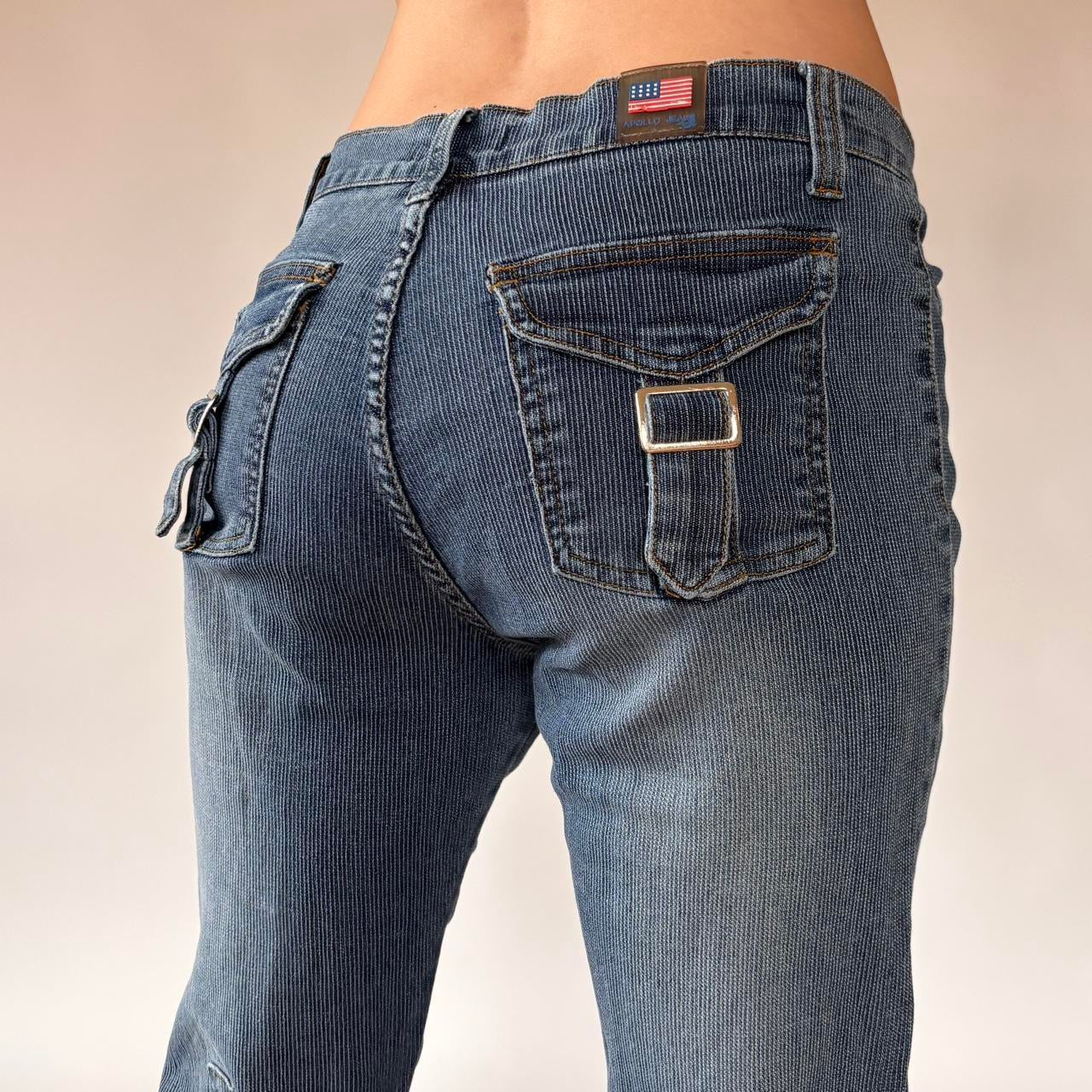 Y2K Buckle Flare Jeans (M)