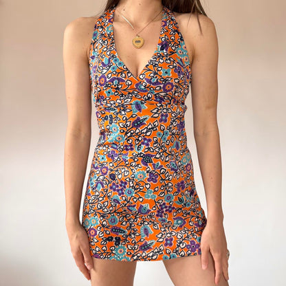 70s Micro Mini Halter Dress (S/M)