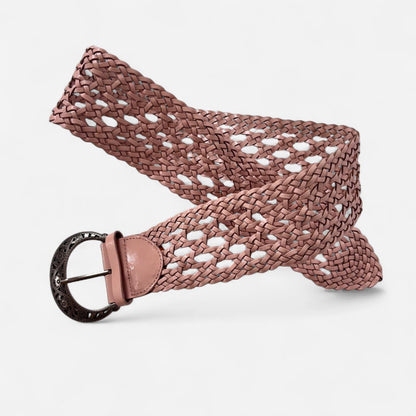 Braided Genuine Leather Chunky Statement Belt