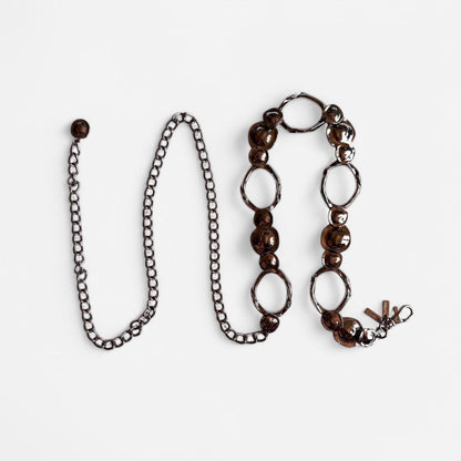 Y2K Silver Chain Belt (L/XL)
