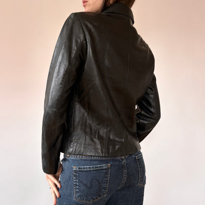 90s Noir Leather Jacket (S)