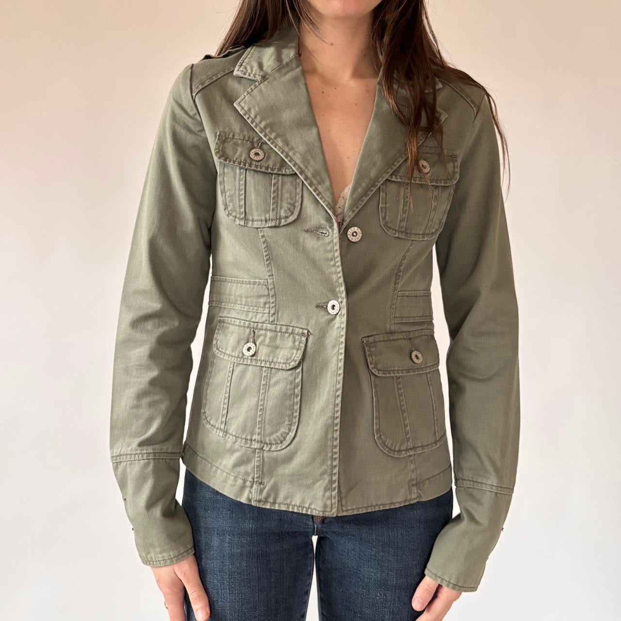 Y2K Military Style Cargo Jacket (S)