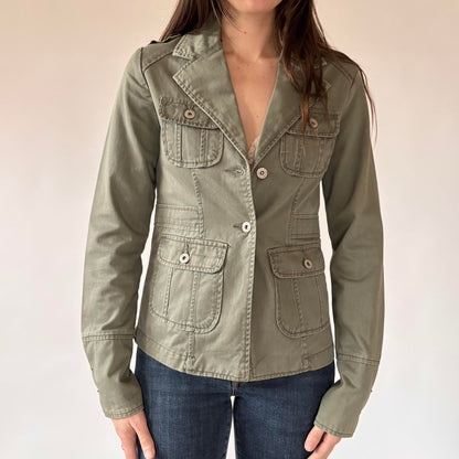 Y2K Military Style Cargo Jacket (S)