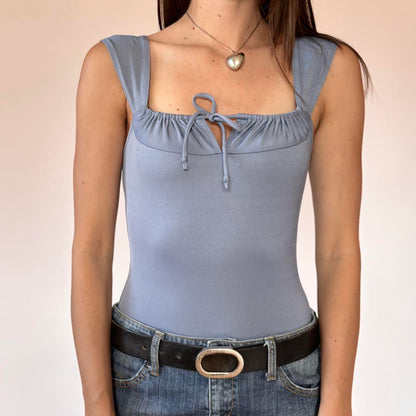 90s Powder Blue Flirty Top (S)