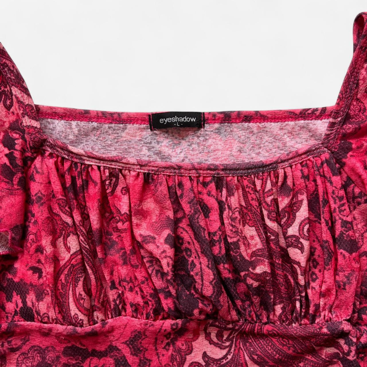 Y2K Paisley Mesh Top (S/M)